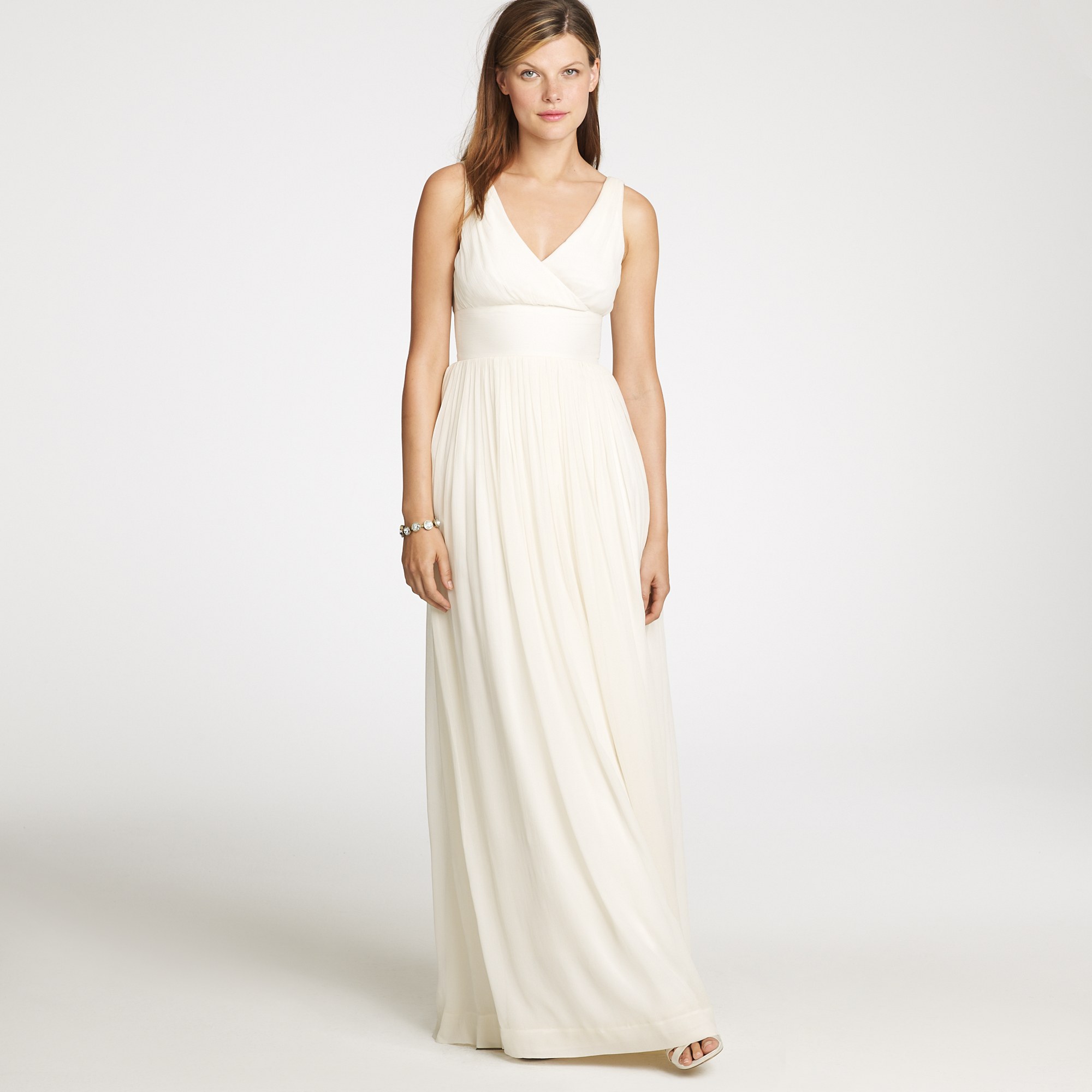 Lyst J Crew Sophia Long Dress In Silk Chiffon White Gallery