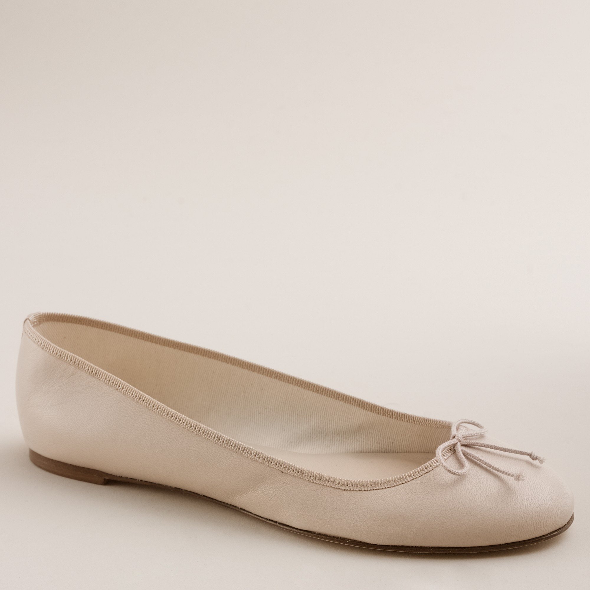 J.crew Classic Leather Ballet Flats in Natural | Lyst