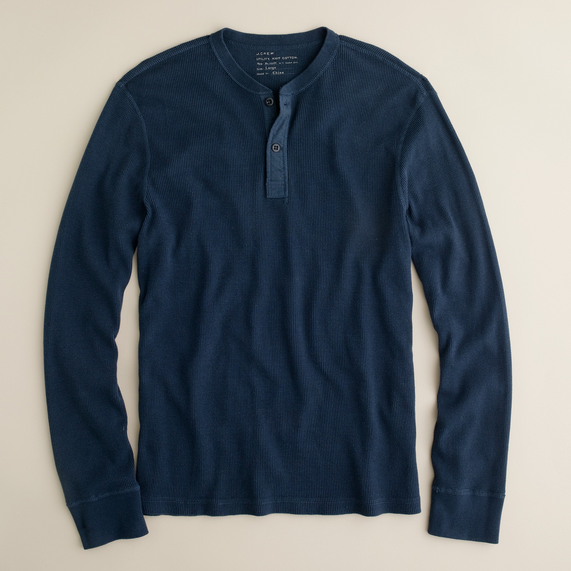 J.crew Spindletop Waffle Henley in Blue for Men (vintage navy) | Lyst