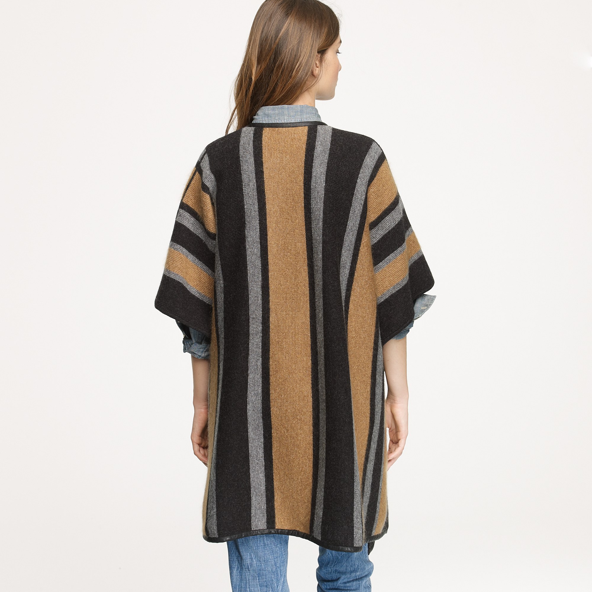 J.crew Blanket Poncho in Brown | Lyst