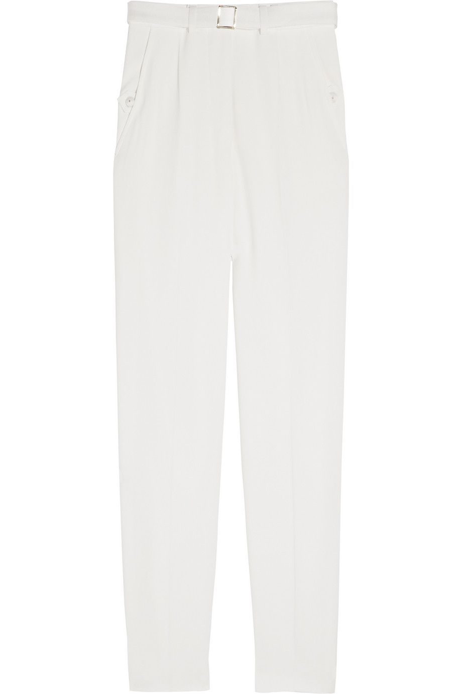 Saint Laurent High-waisted Crepe Pants in White | Lyst