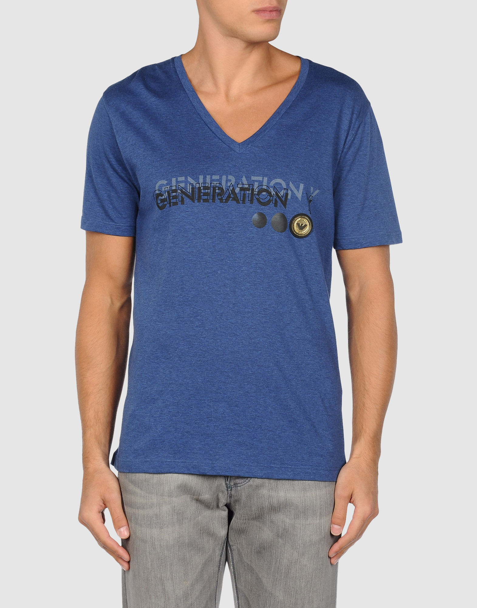Emporio Armani Short Sleeve T Shirts in Blue for Men | Lyst