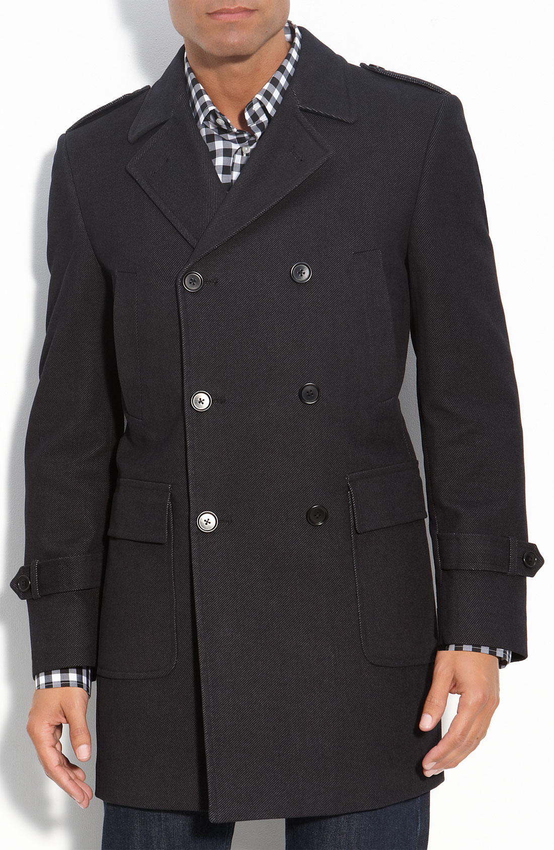 John Varvatos Cypress Twill Trench Coat in Brown for Men (dark brown ...