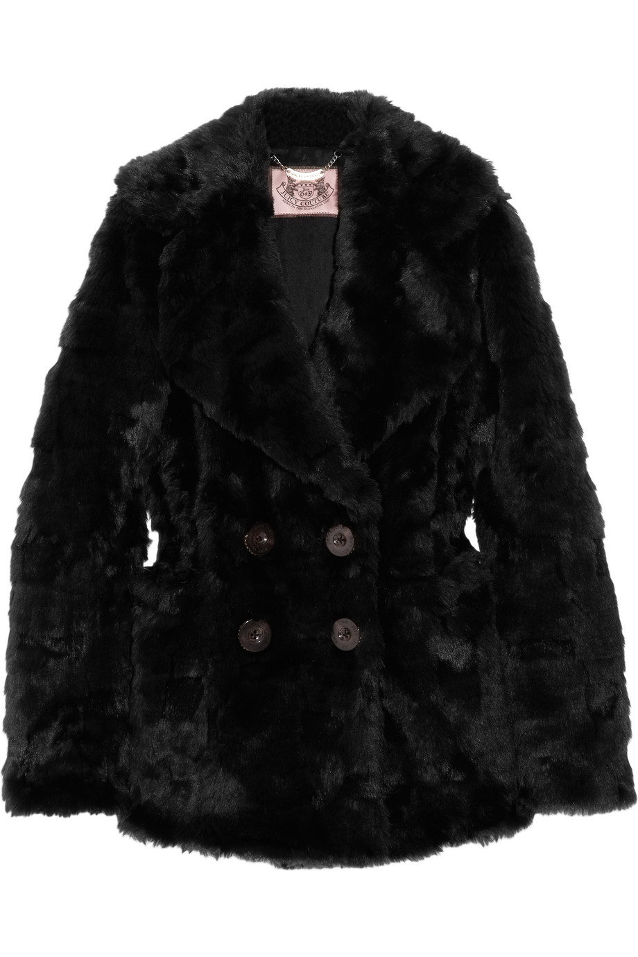 Juicy couture Faux Fur Coat in Black | Lyst