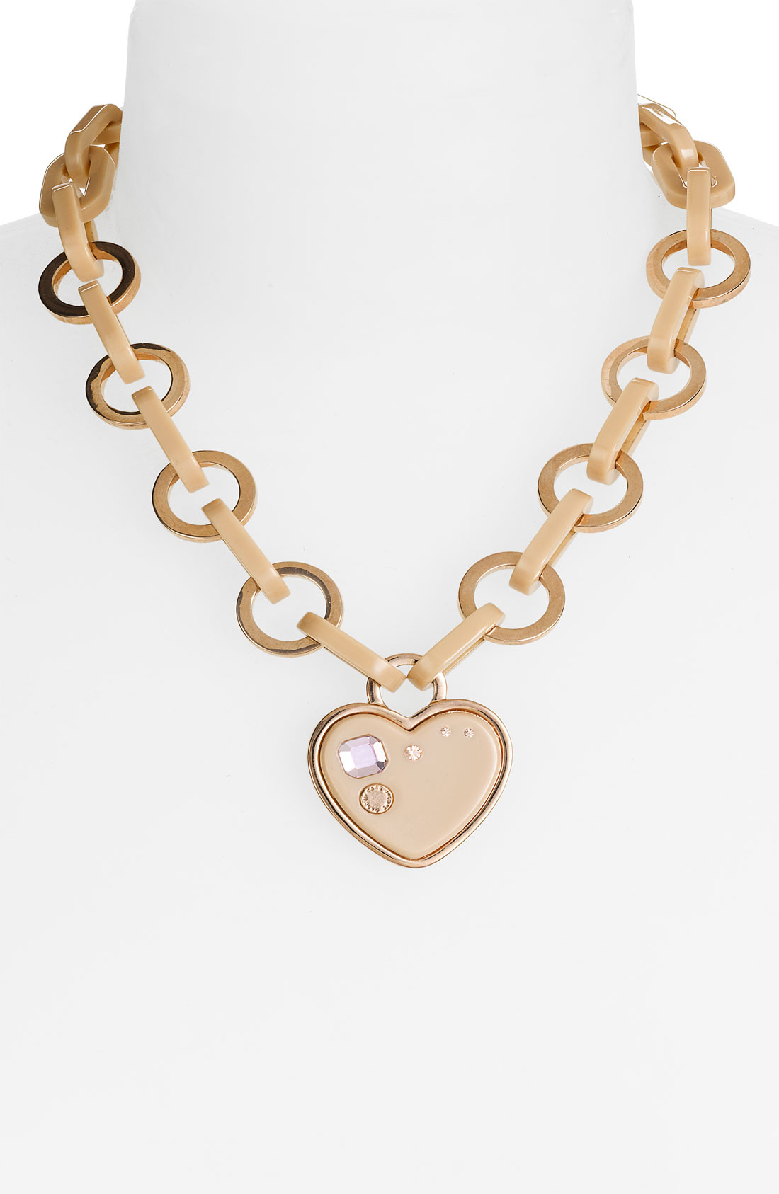 Marc By Marc Jacobs Heart Charm Necklace in Beige (sandalwood) | Lyst