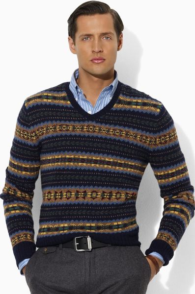 Polo Ralph Lauren Fair Isle Sweater in Blue for Men (navy fairisle) | Lyst