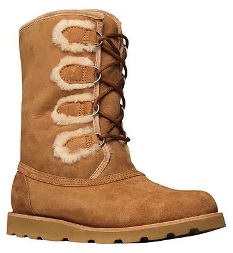 Ugg Rommy Lace Up Boots Brown in Brown (chestnut) | Lyst