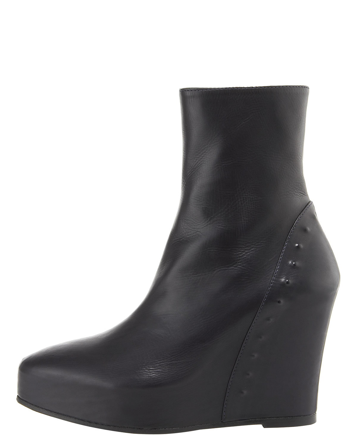 ann demeulemeester leather wedge ankle boots