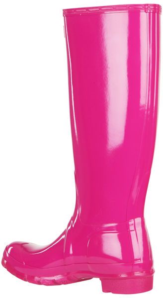 Hunter Womens Original Tall Gloss Wellington Boots Magenta in Pink ...