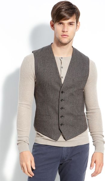 Marc By Marc Jacobs Harry Herringbone Vest in Gray for Men (grey multi ...