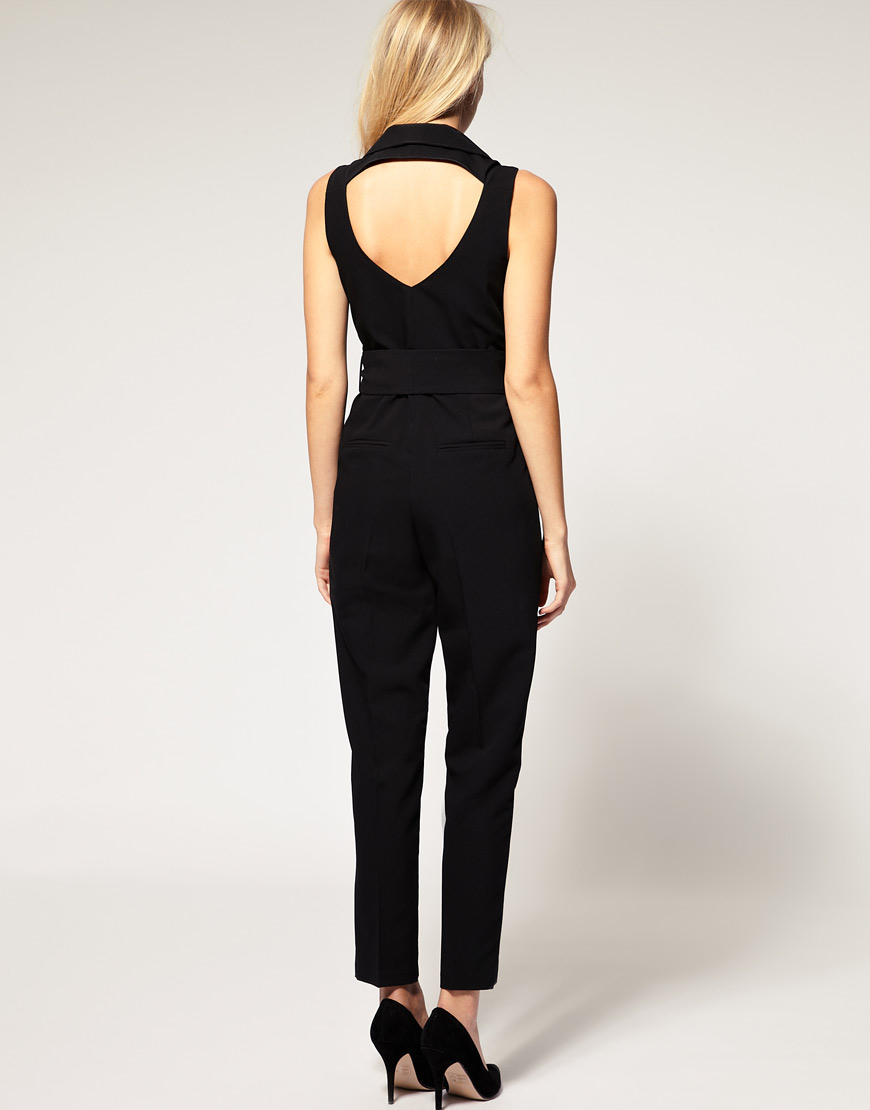 Lyst - Asos collection Asos Petite Exclusive Tuxedo Jumpsuit with Open ...