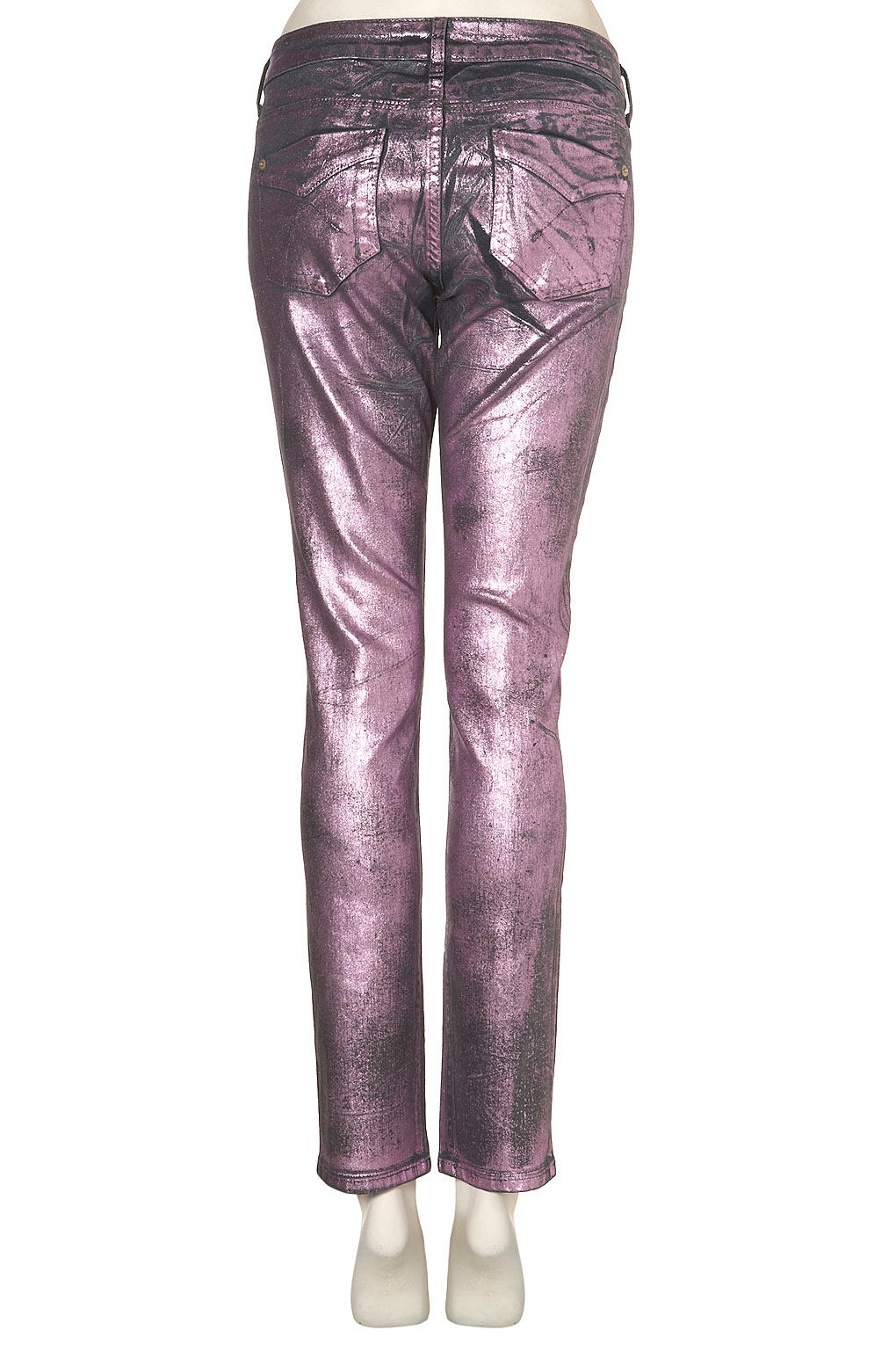 Foiled Skinny Jeans in Pink Lyst