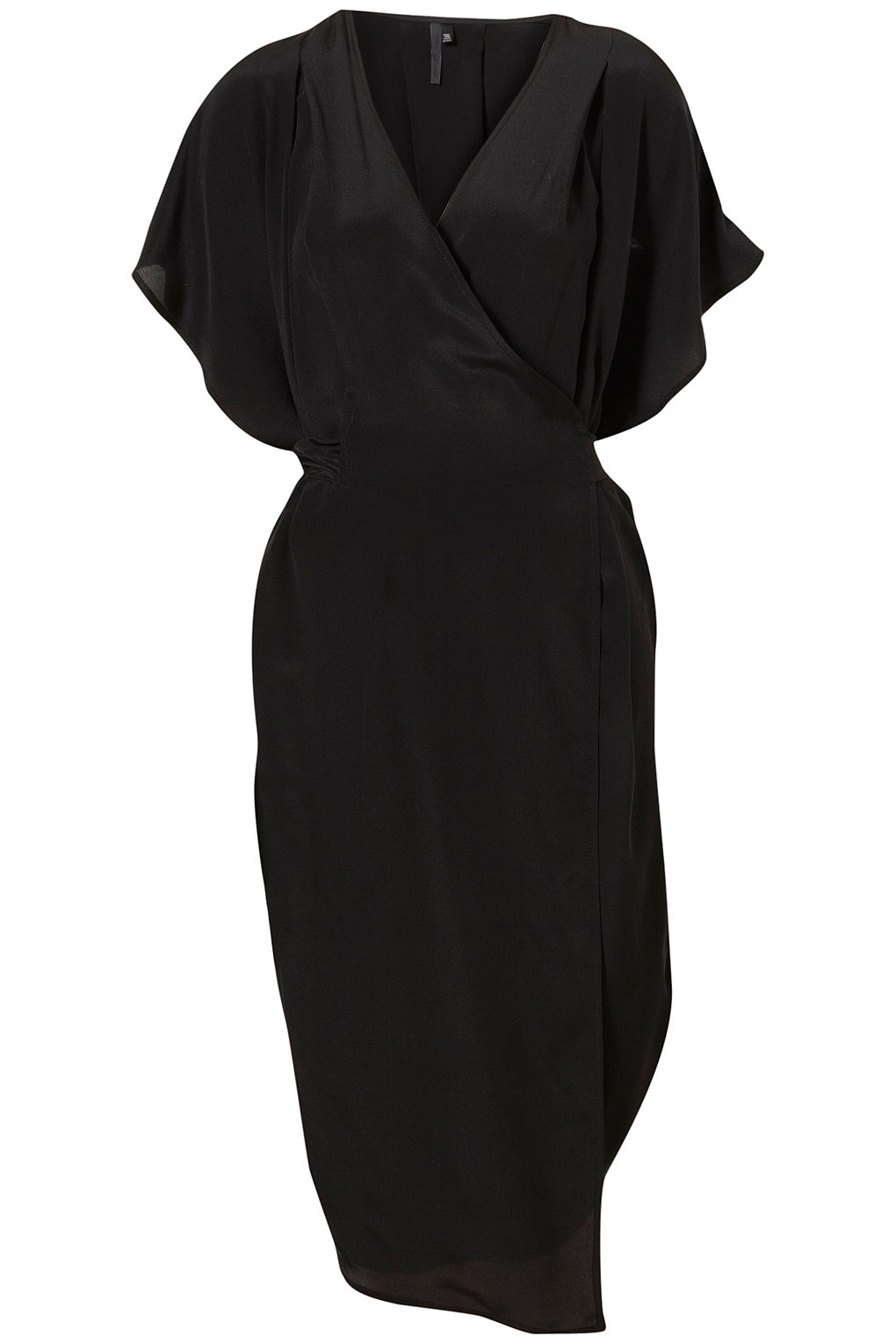 Topshop Silk Wrap Dress By Boutique in Black | Lyst