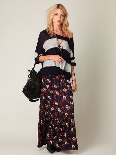 Free People Gypsy Lover Maxi Skirt in Black | Lyst