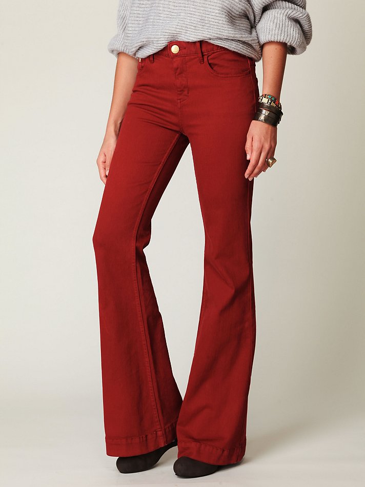 Lyst - Free people Fp 5 Pocket High Rise Flares in Purple
