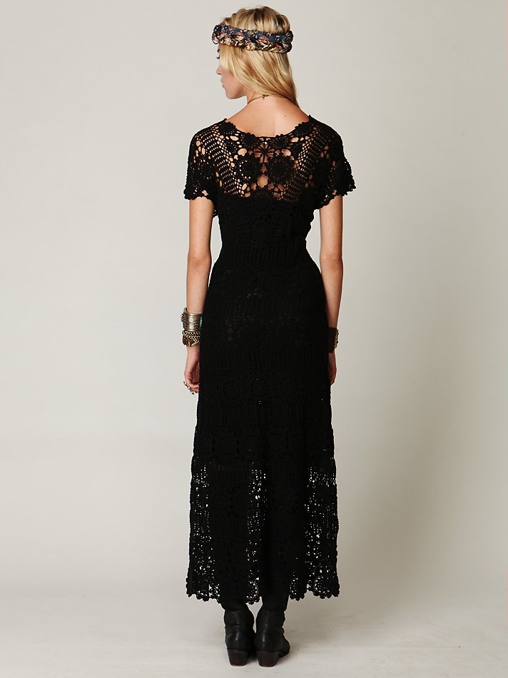 crochet black dress