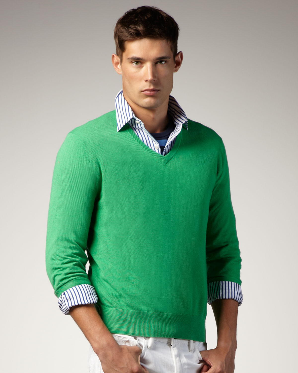 Lyst - Polo Ralph Lauren V-neck Sweater, Tiller Green in Green for Men