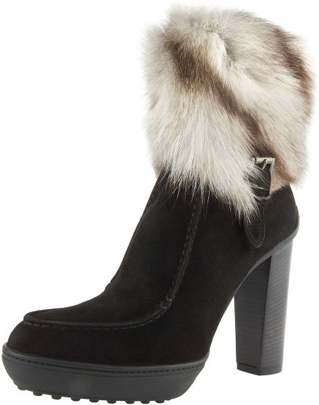 Toms Fox-cuff Ankle Boot in Black | Lyst