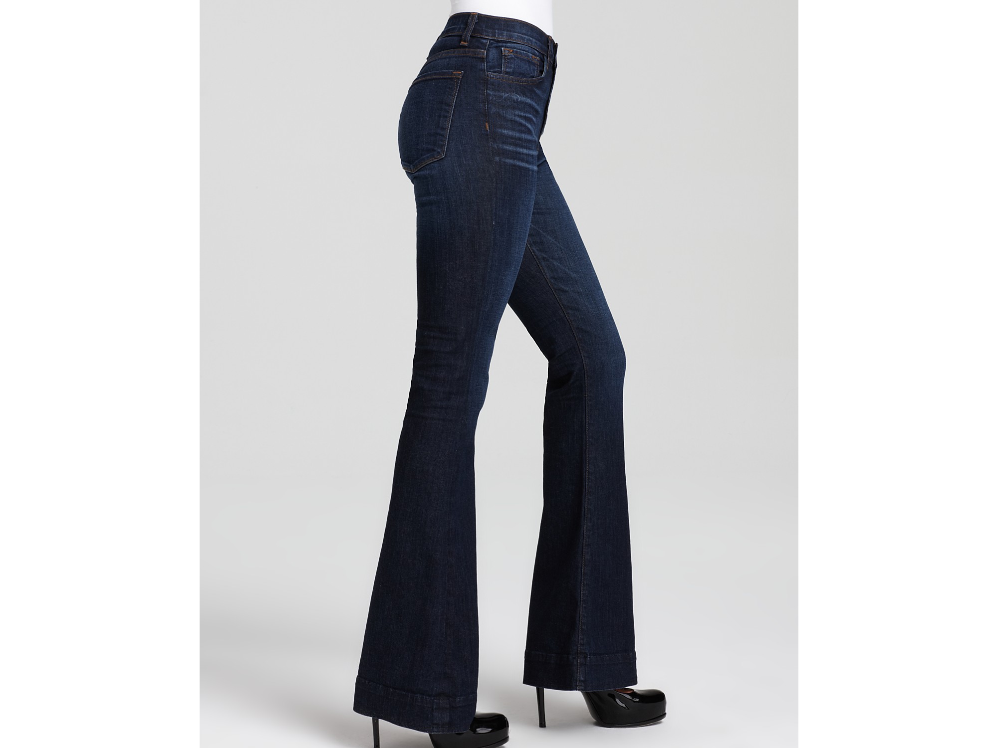 Lyst - Ash J Brand Bianca High Rise Skinny Flare Jeans in Monaco Wash ...