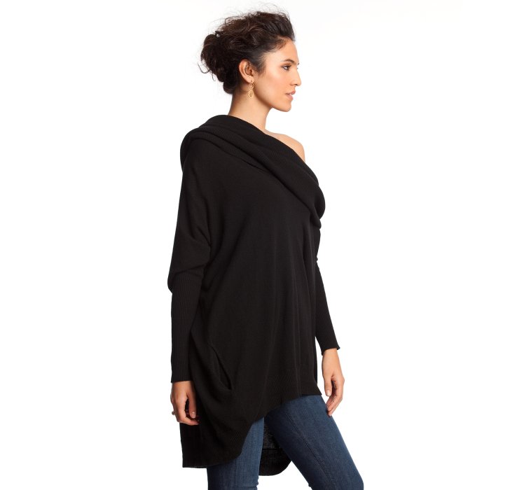 Lyst - Autumn Cashmere Black Cashmere Oversized Cowl Neck Sweater in Black