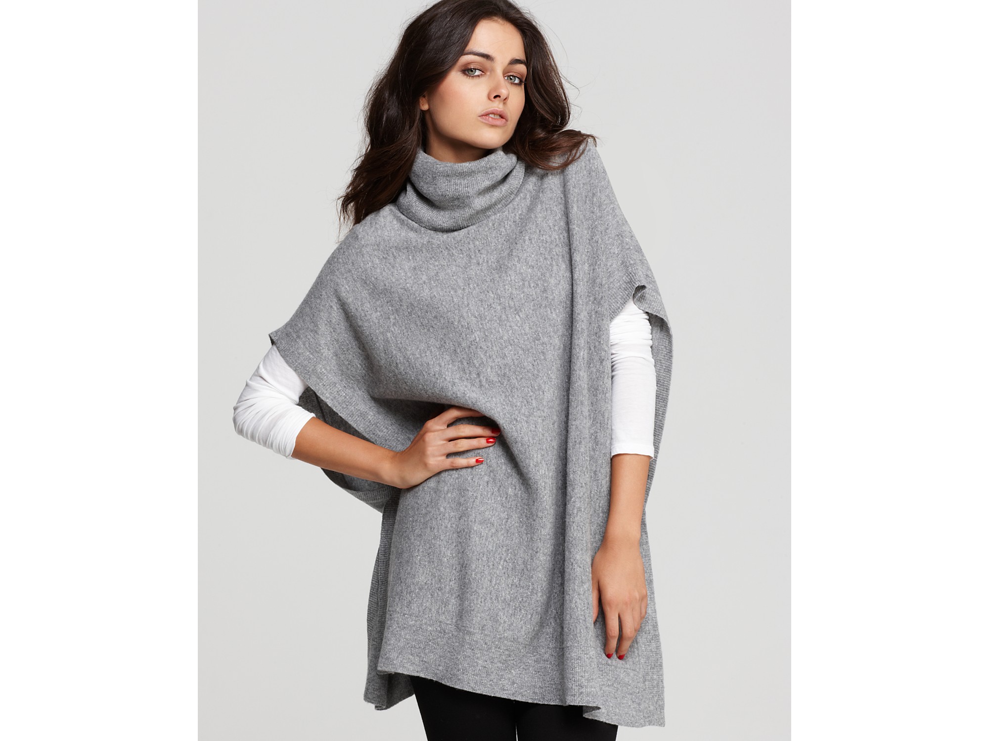 turtleneck poncho