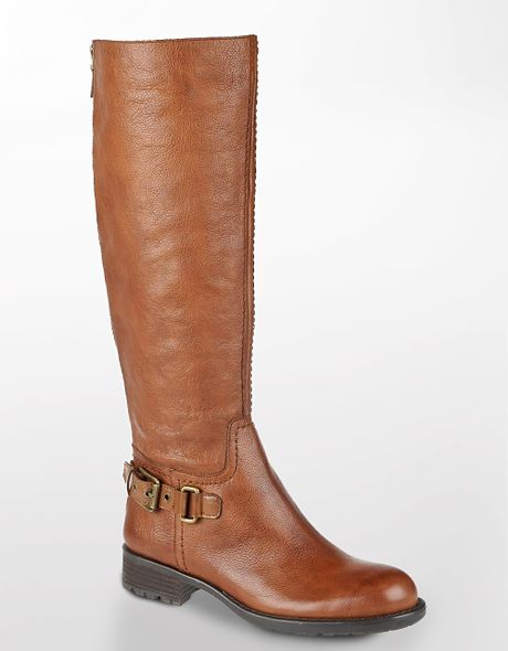 Franco Sarto Profile Tall Leather Boots in Brown (cognac leather) | Lyst