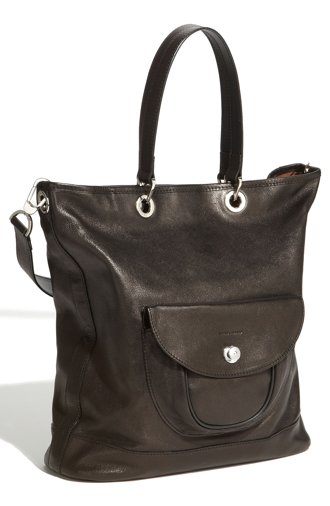 Longchamp Paris Front Pocket Shoulder Bag in Black | Lyst