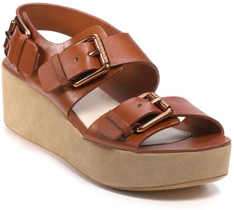 Kors By Michael Kors Kors Zoe Platform Wedge Sandals in Brown (taupe ...