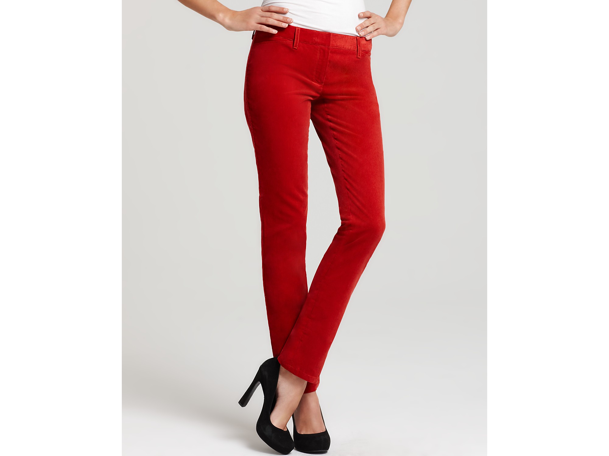 theory red pants