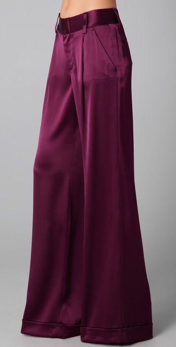 Lyst - Alice + Olivia High Waisted Cuffed Eric Pants in Purple