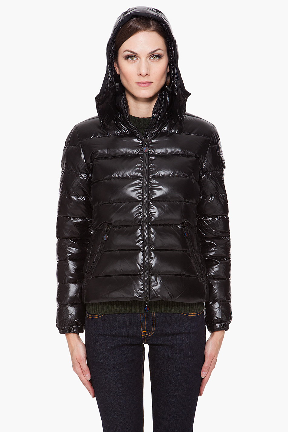 Moncler Hooded Bady Jacket in Black | Lyst