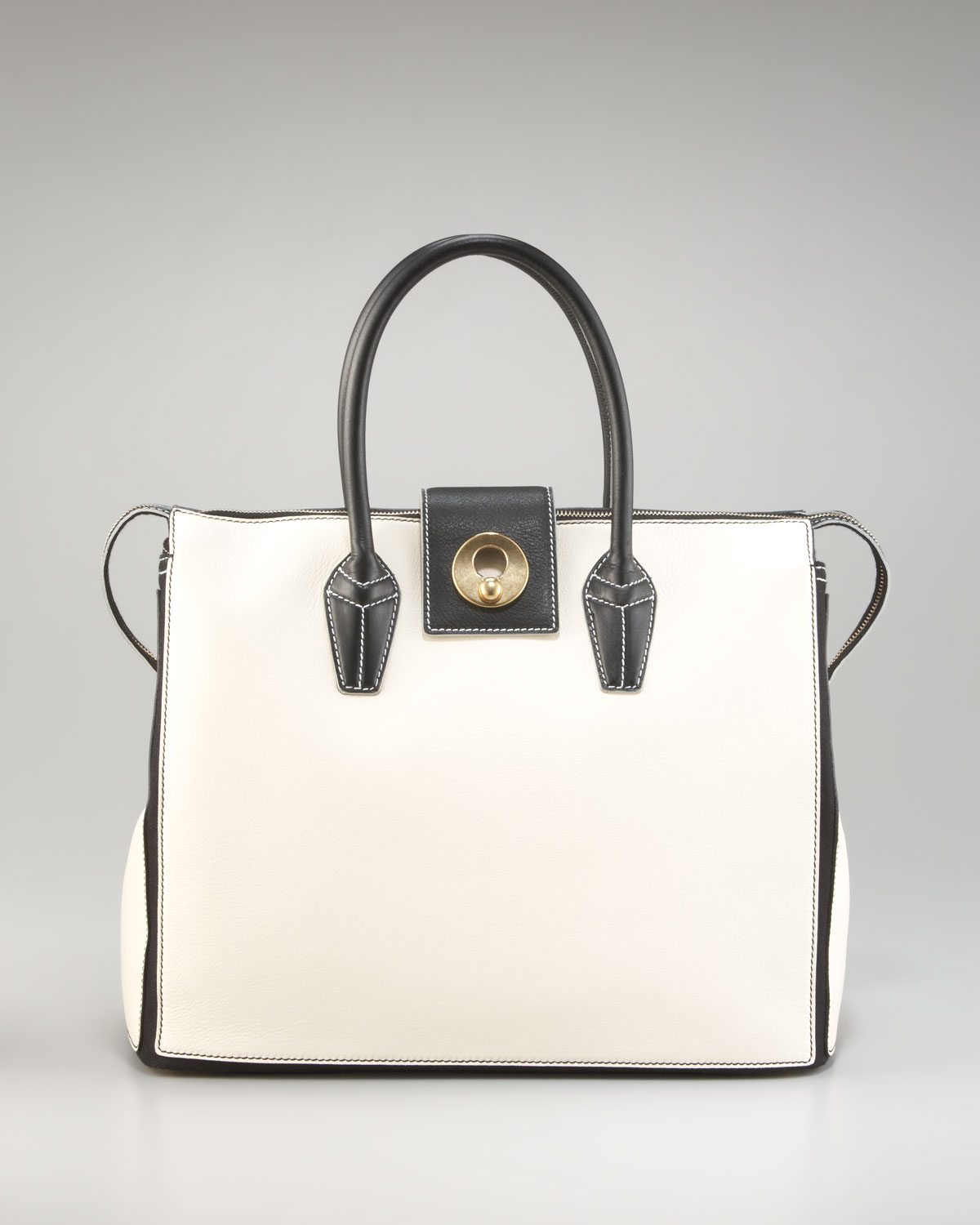 Saint laurent Ysl Muse Two Cabas Satchel in White | Lyst