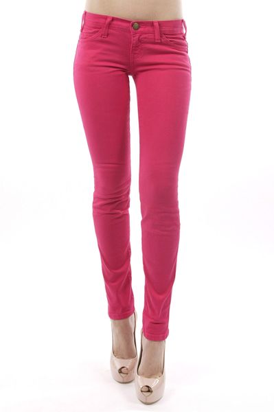 Current/elliott Bright Rose The Ankle Skinny Jeans in Pink (rose) | Lyst