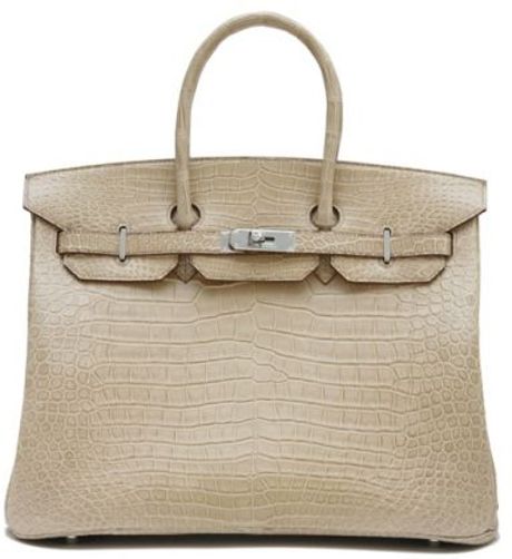 Hermès Poussiere Crocodile Birkin in Beige | Lyst