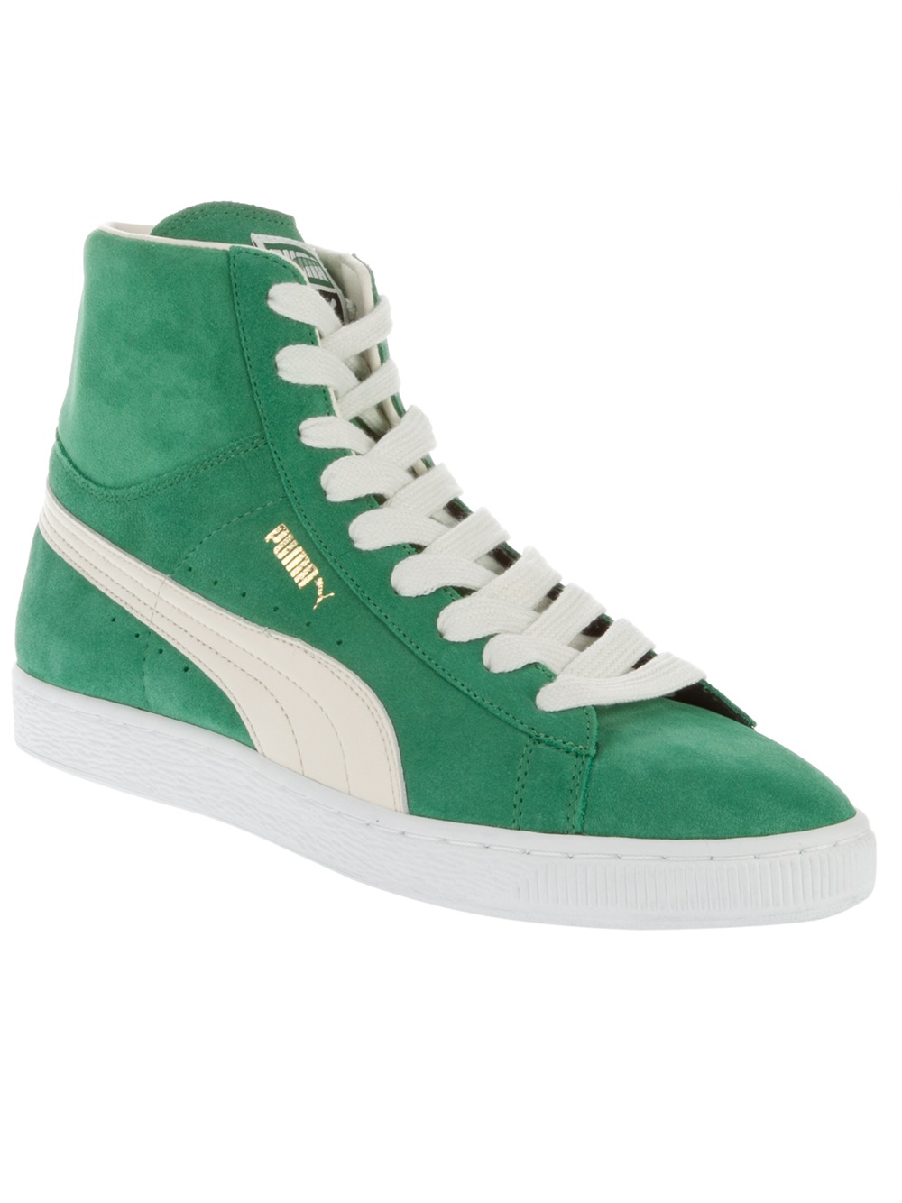 Lyst - Puma Suede Mid Top Sneakers in Green for Men
