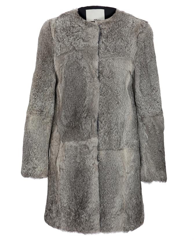 3.1 Phillip Lim Rabbit Fur Coat in Gray (grey) | Lyst