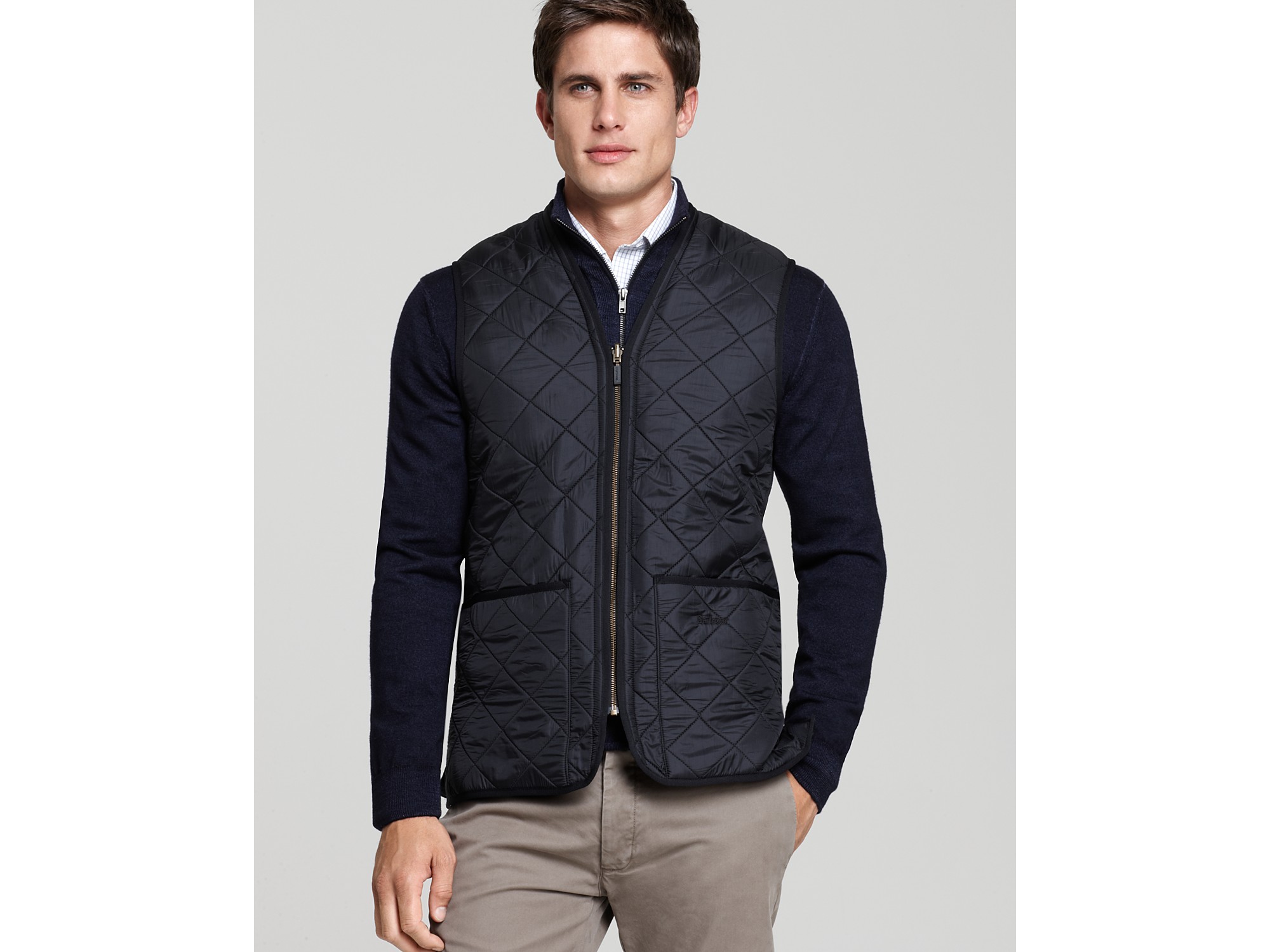 Lyst Barbour Polarquilt Waistcoat with Zipin Lining in Black for Men