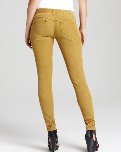 Free People Skinny Twisted Corduroy Pants in Orange (black) | Lyst