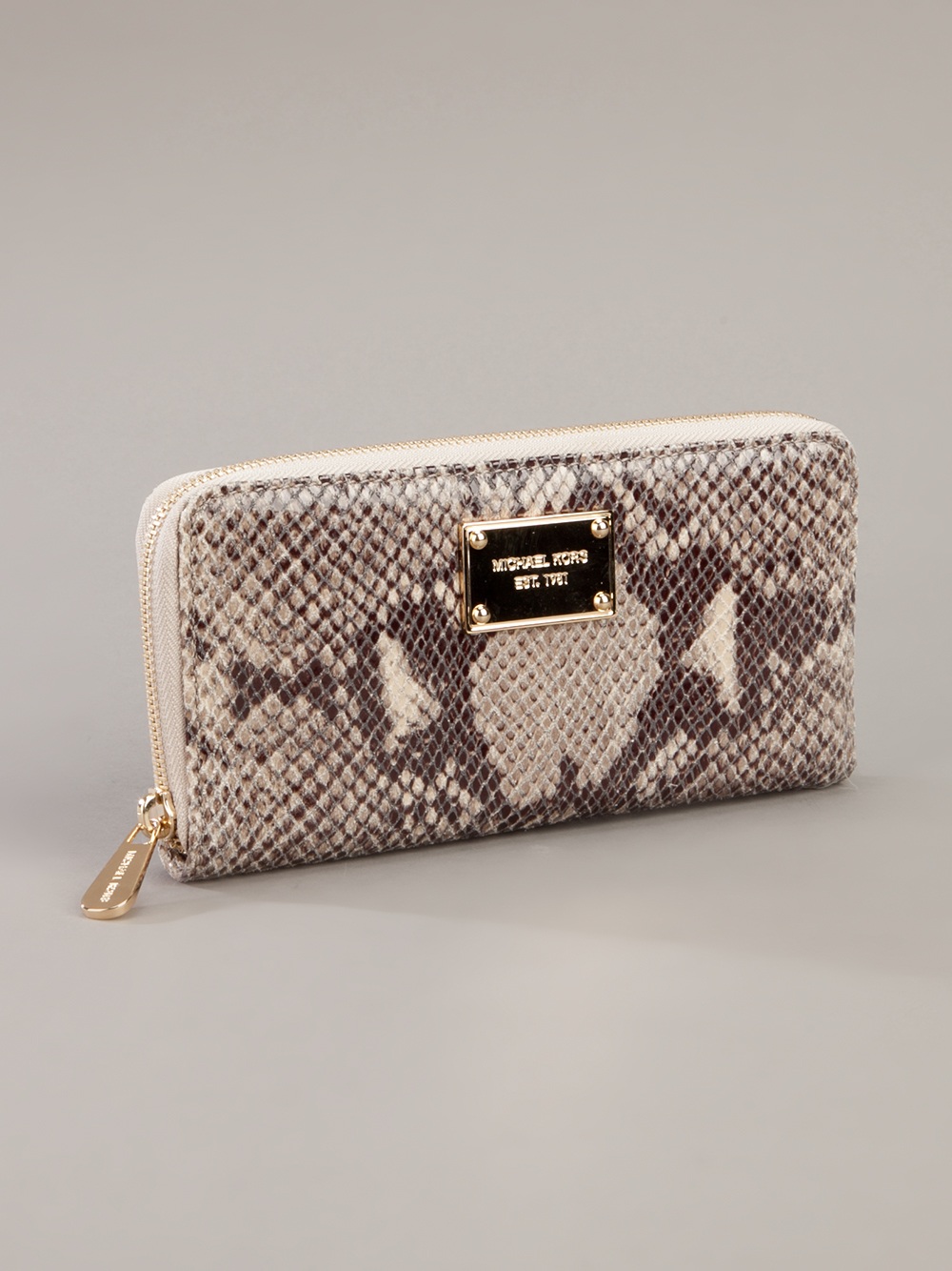 Michael Kors Snakeskin Print Purse in Gray - Lyst