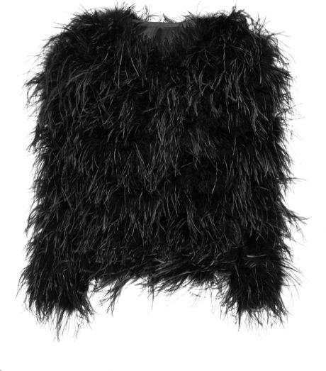 Rare Opulence Feather Jacket in Black | Lyst