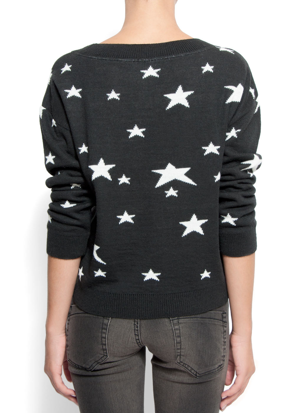 Mango Stars Sweater in Black | Lyst