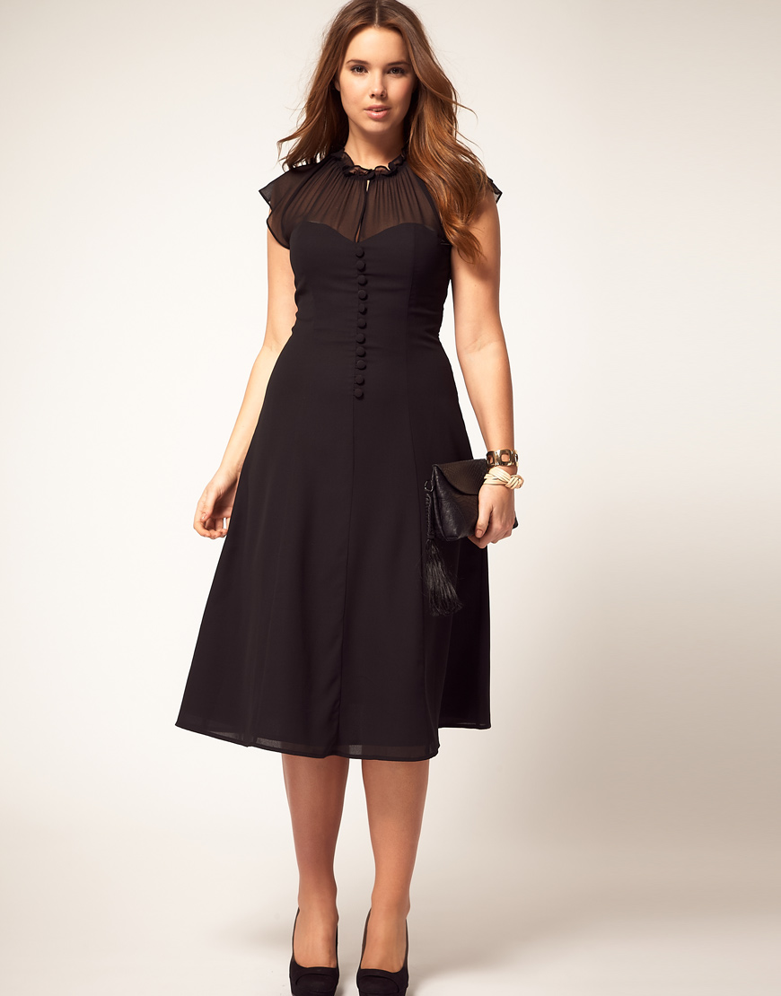 Lyst - Asos Collection Asos Curve Dress with Button Front in Natural