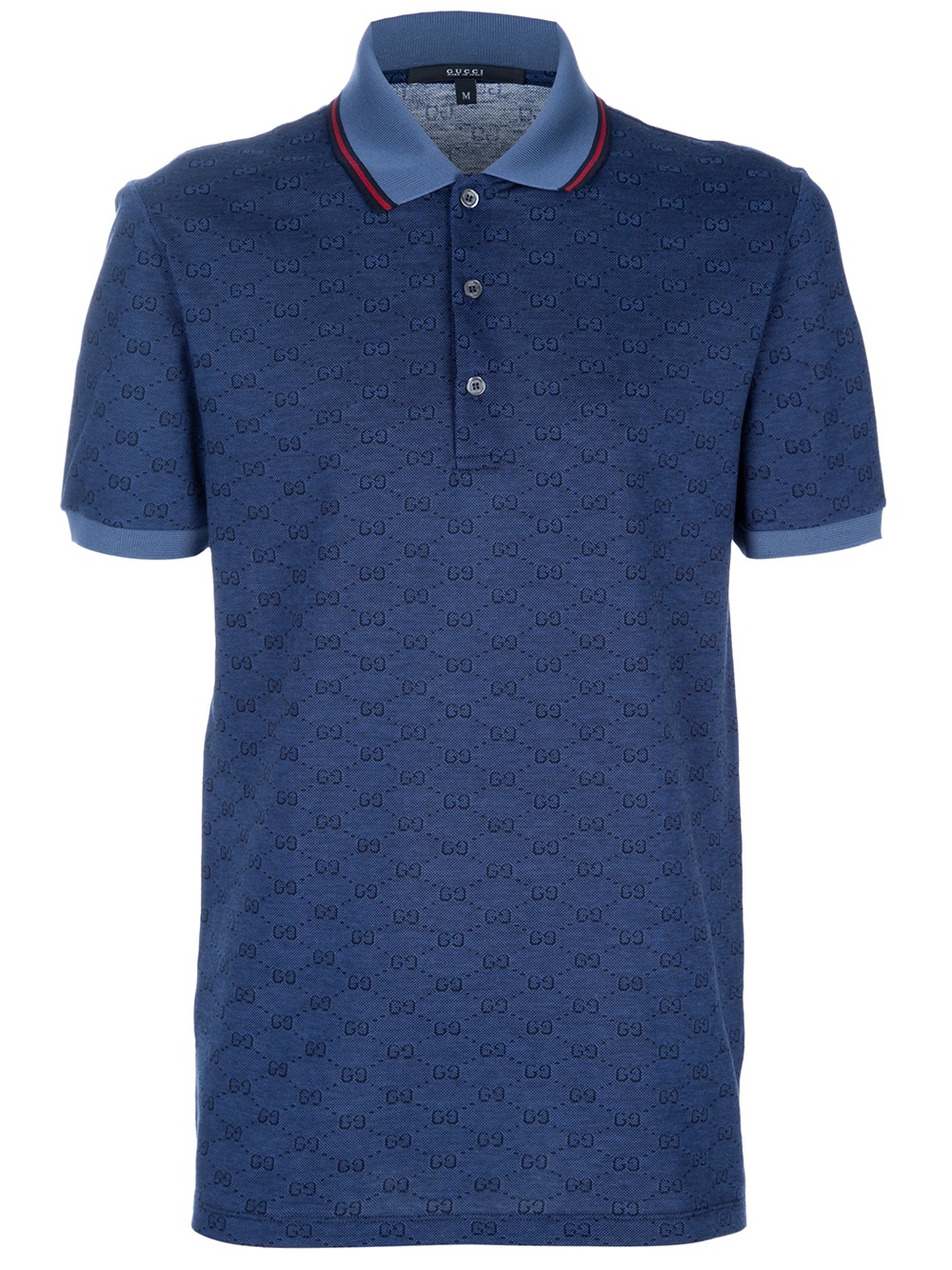 Gucci Monogrammed Polo Shirt in Blue for Men - Lyst