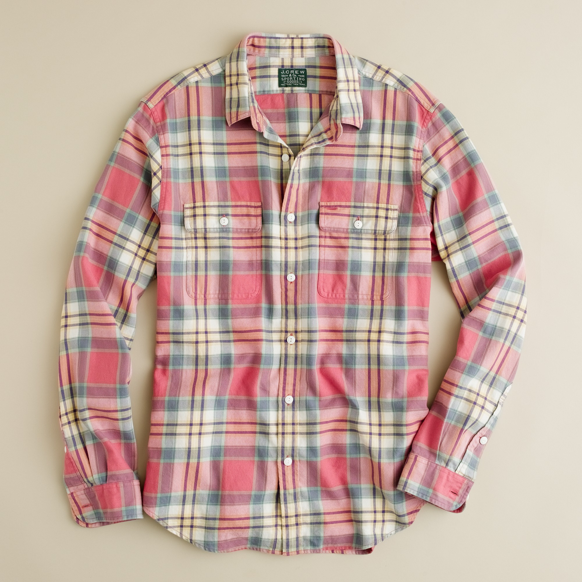 J.Crew Vintage Flannel Shirt in Amherst Plaid in Faded Red (Red) for ...
