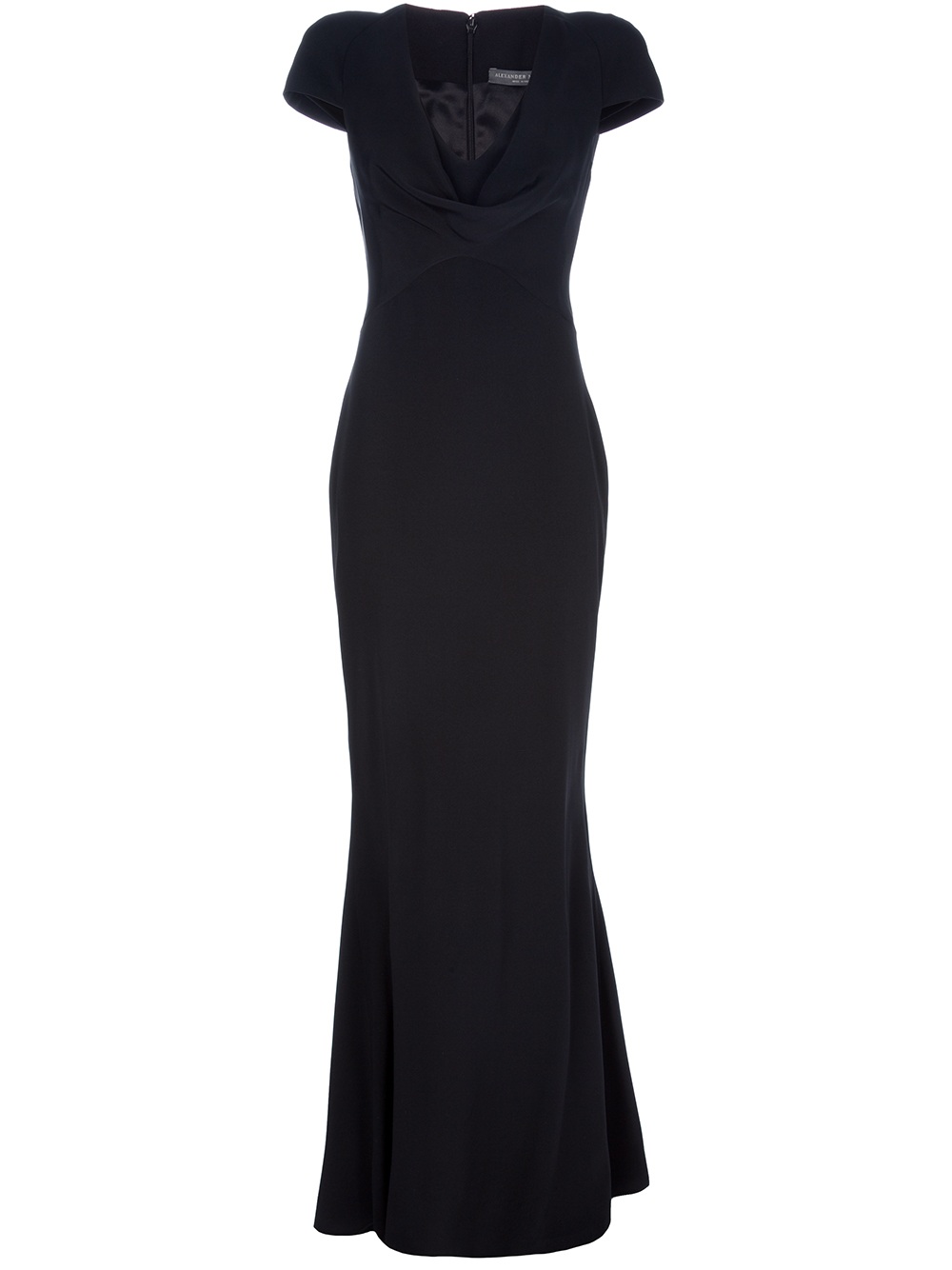 Alexander Mcqueen Long Silk Dress in Black | Lyst
