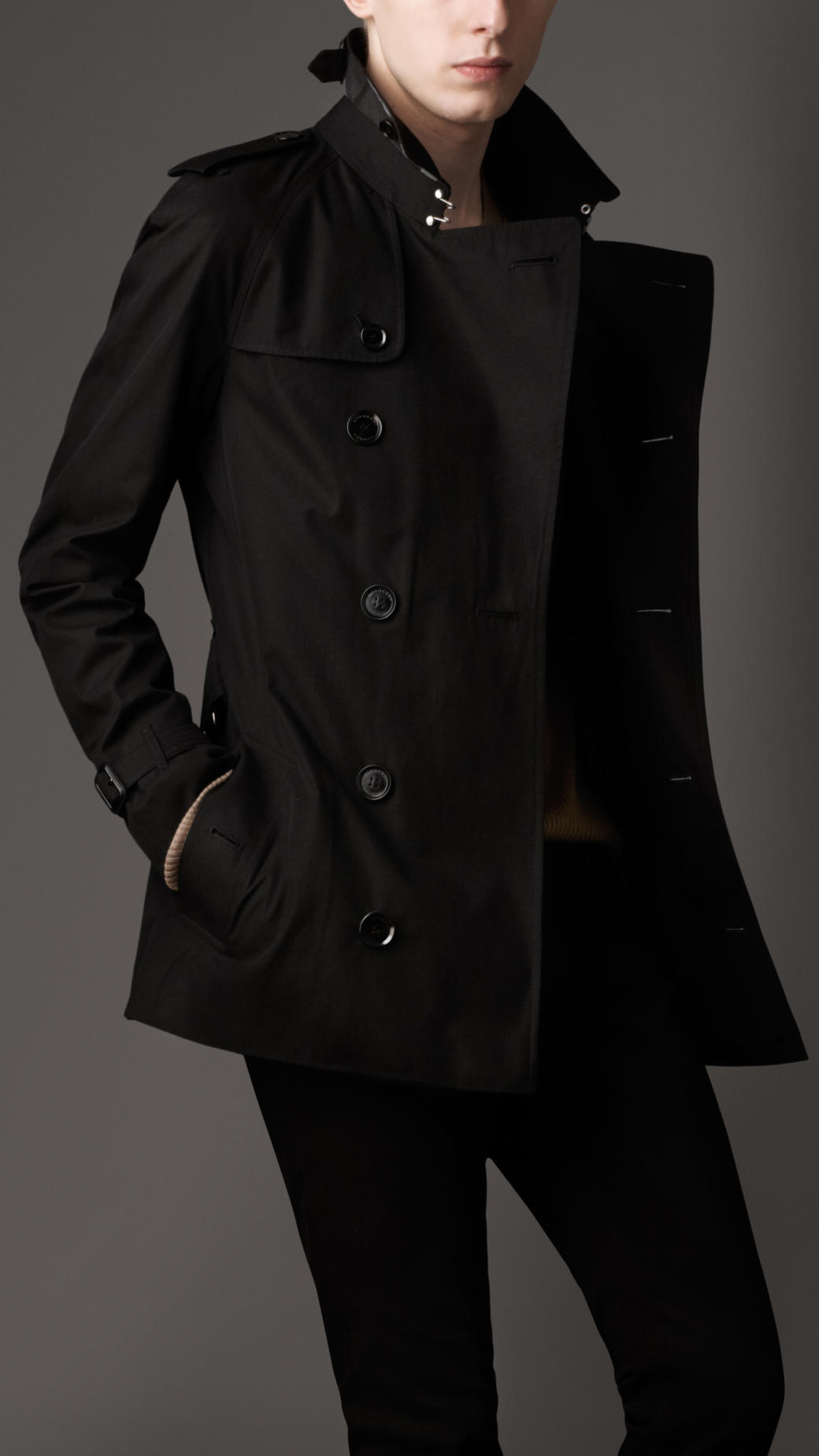 Burberry Heritage Cotton Trench Coat in Black for Men | Lyst