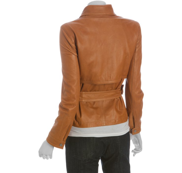 Lyst Gucci Leather Belted Motorcycle Jacket in Natural