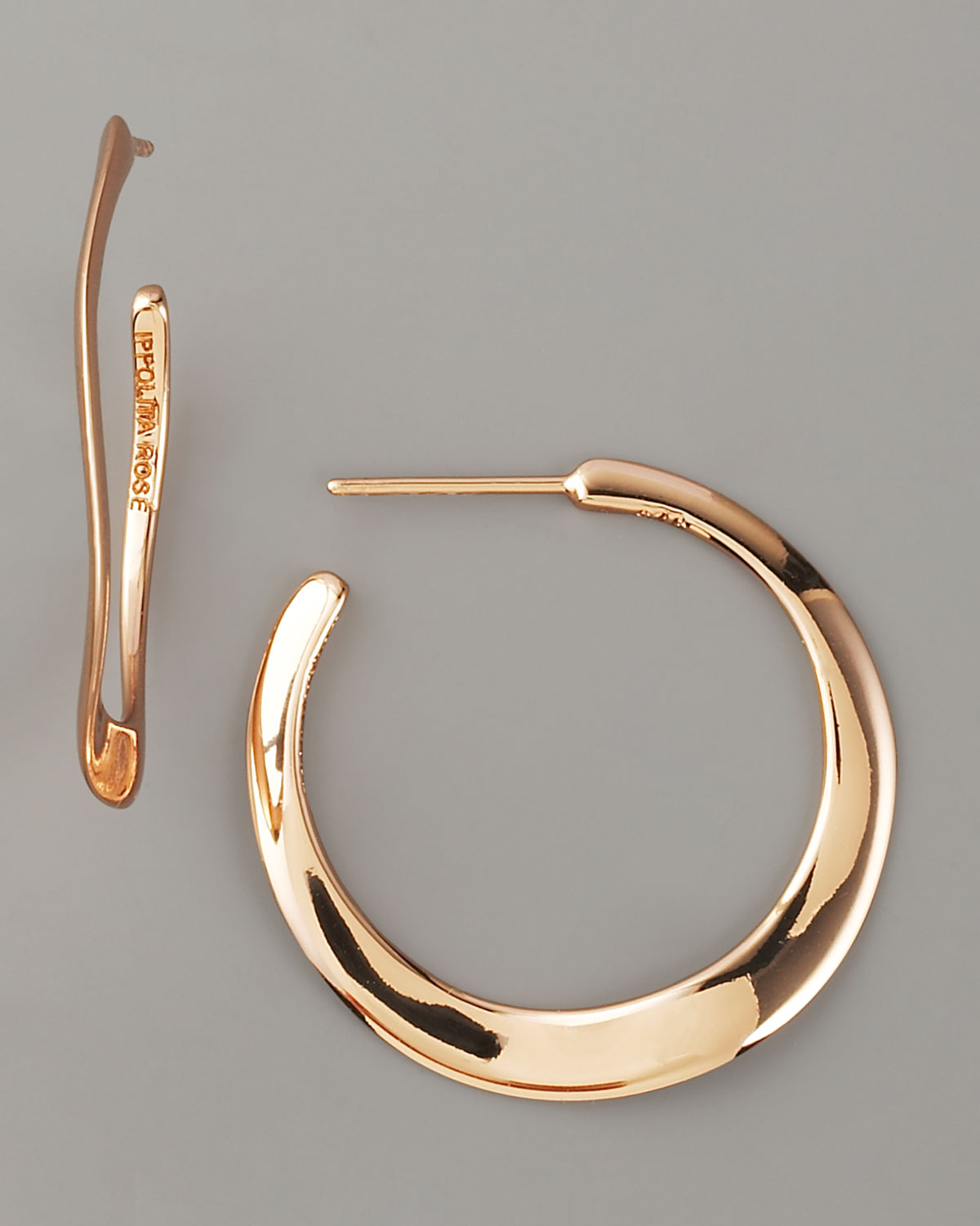 Lyst Ippolita Wavy Rose Gold Hoop Earrings In Metallic Gallery