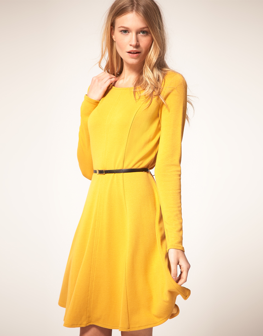yellow fit and flare