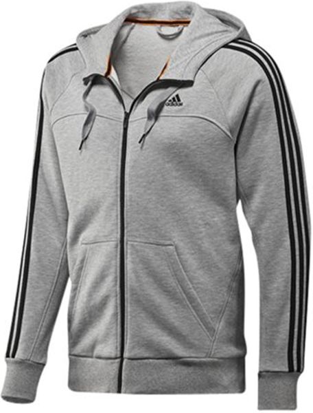 Adidas Mens Essentials 3 Stripes Hoodie Medium Grey Heather in Gray for ...